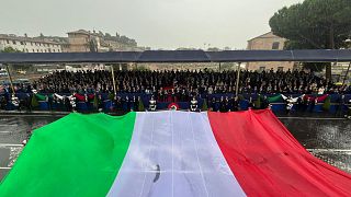 Il tricolore alle celebrazioni per la Festa della Repubblica ai Fori Imperiali, Roma, 2 giugno 2024