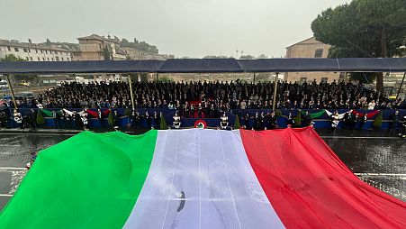 Il tricolore alle celebrazioni per la Festa della Repubblica ai Fori Imperiali, Roma, 2 giugno 2024