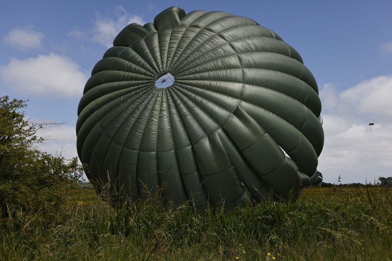  Parachute drops near Carentan-Les-Marais in Normandy, June 2nd 2024