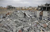 Destruction after an Israeli airstrike in Khan Younis, Gaza Strip, 3 June 2024