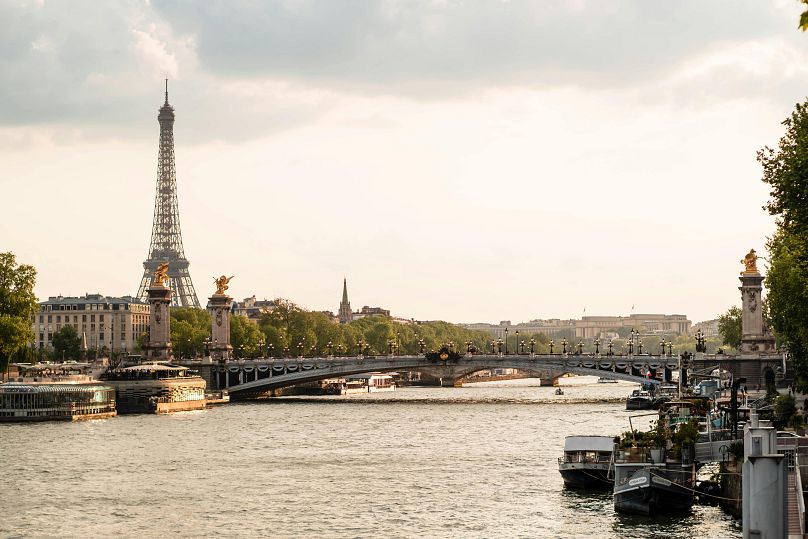 Seine and Eiffel Tower in Paris.