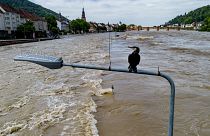 Il fiume Neckar è esondato a Heidelberg, in Germania (3 giugno 2024)