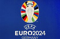 The official logo for the UEFA EURO 2024 in Germany is presented during the UEFA EURO 2024 brand launch in Berlin, Germany, Tuesday, Oct. 5, 2021. (AP Photo/Michael Sohn)