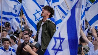 يهود إسرائيليون يشاركون في مسيرة الأعلام في القدس الشرقية المحتلة، أيار / مايو 2023 ـ أرشيف