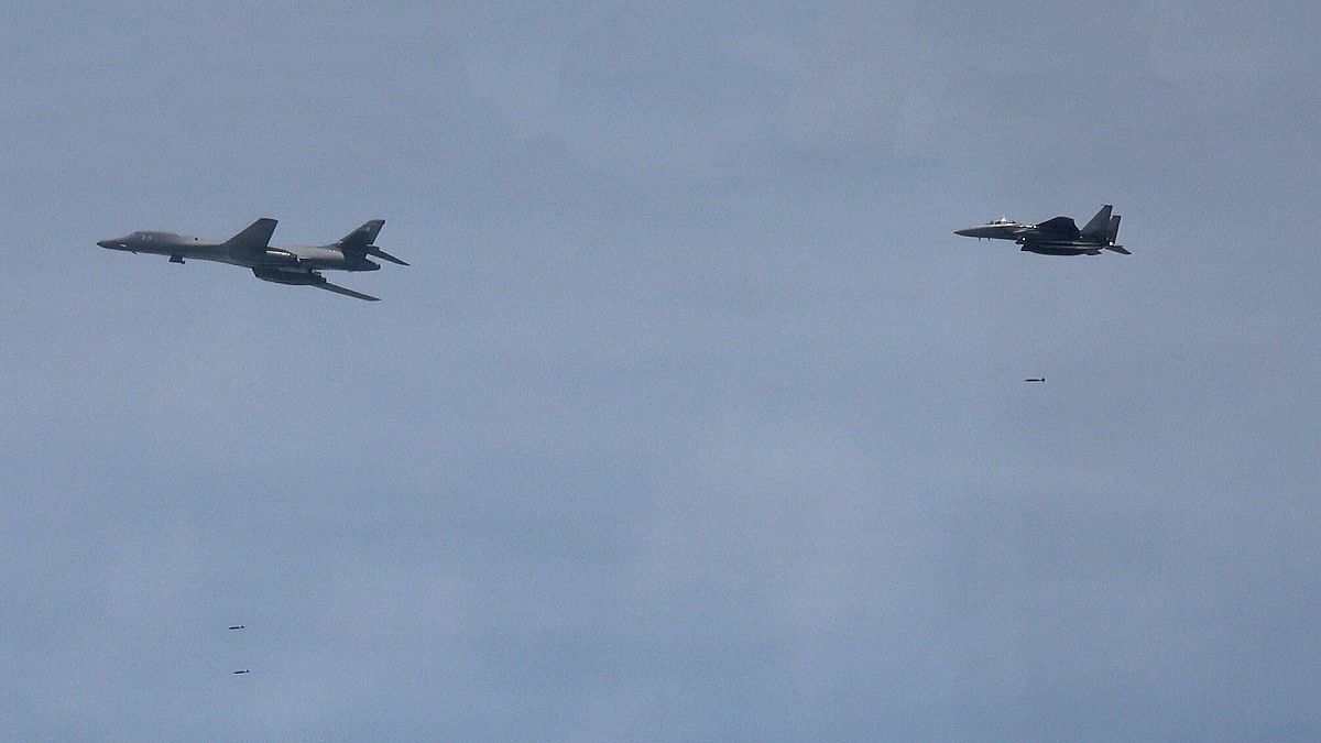 طائرات مقاتلة أمريكية وحنوب كورية تحلق فوق كوريا جالنوبية ضمن تدريبات عسكرية مشتركة ـ 5 حزيران / يونيو 2024