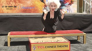 Cyndi Lauper poses during a ceremony on 4 June 2024