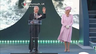 le Roi Charles III et la Reine Camilla à Portsmouth le 5 juin 2024