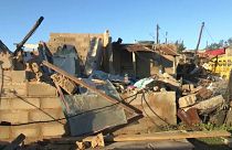 Houses destroyed by tornado