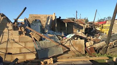 Houses destroyed by tornado