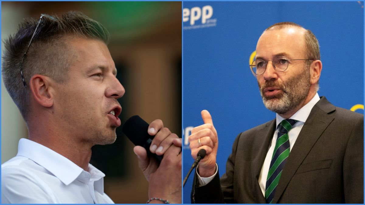 Magyar Péter és Mafred Weber, az EPP elnöke