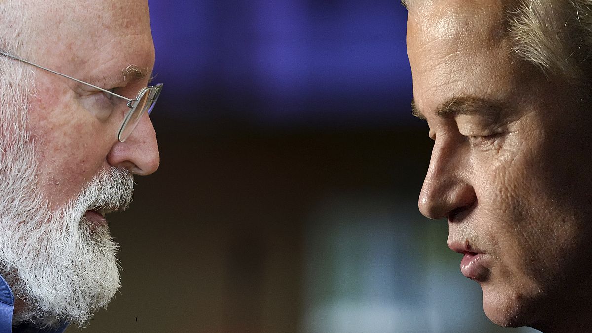 Timmermans and Wilders both celebrate on Dutch election night