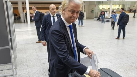 Anti-Islam lawmaker Geert Wilders of the PVV casts his ballot for the EU elections in The Hague, June 6, 2024