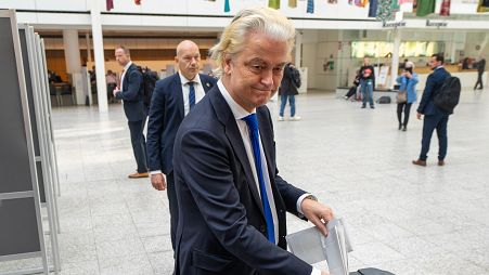 Geert Wilders casts his vote in The Hague, 6 June 2024