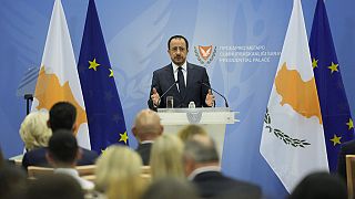 El presidente de Chipre ofrece una conferencia de prensa el pasado 1 de mayo