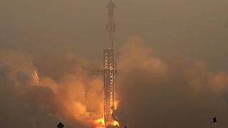 SpaceX's mega rocket Starship lifts off in a heavy haze for a test flight from Starbase in Boca Chica, Texas, Thursday, June 6, 2024