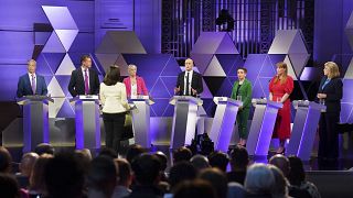 Führende Parteimitglieder nehmen an der BBC-Wahldebatte im Broadcasting House teil, 7. Juni 2024