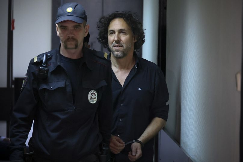 Laurent Vinatier, dans une salle d'audience du tribunal du district de Zamoskvoretsky à Moscou le 7 juin