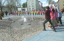 Manifestation culturelle traditionnelle à Narva, à l'extrême nord-est de l'Estonie.