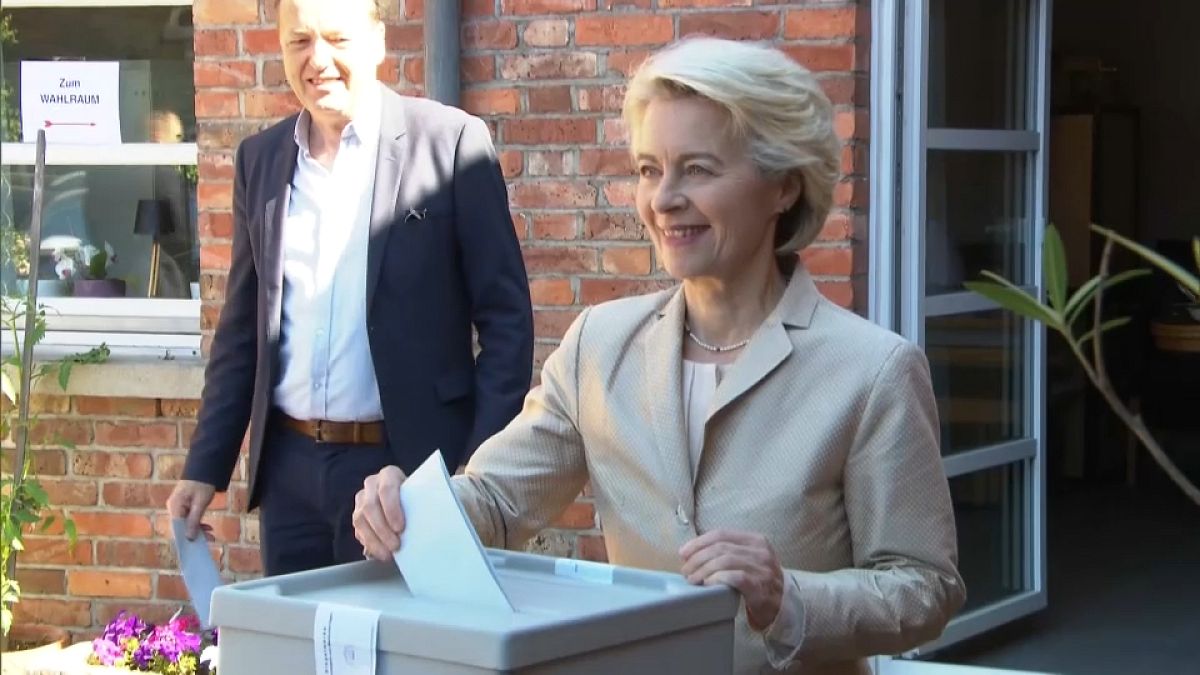 La présidente de la Commission européenne, Ursula von der Leyen, a voté près de Hanovre, le 09.06.2024