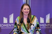 Donáth Anna, a Momentum elnöke, európai parlamenti listavezetője 