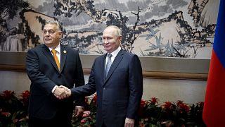 A magyar miniszterelnök az orosz elnökkel tavaly októberben, Pekingben