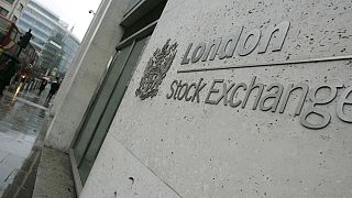 The sign and logo of the London Stock Exchange is seen in London, Wednesday Jan 28, 2009. 