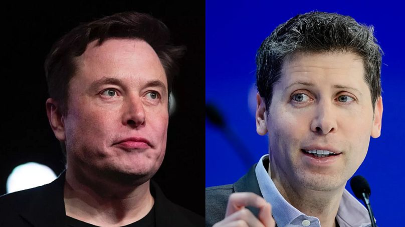 Elon Musk (solda) ve Sam Altman