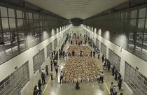 نقل 2000 سجين إلى مركز الاحتجاز الإرهابي (CECOT) تيكولوكا، السلفادور- 11 يونيو 2024.