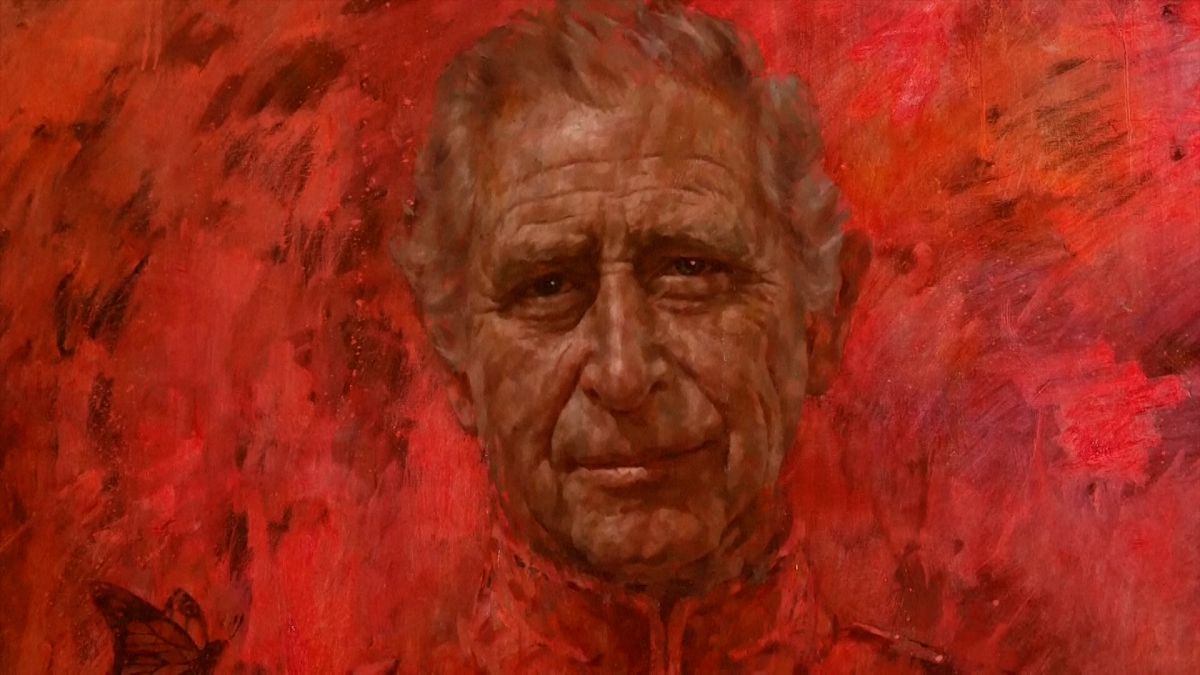 WATCH: Vegan activists tag new King Charles portrait thumbnail