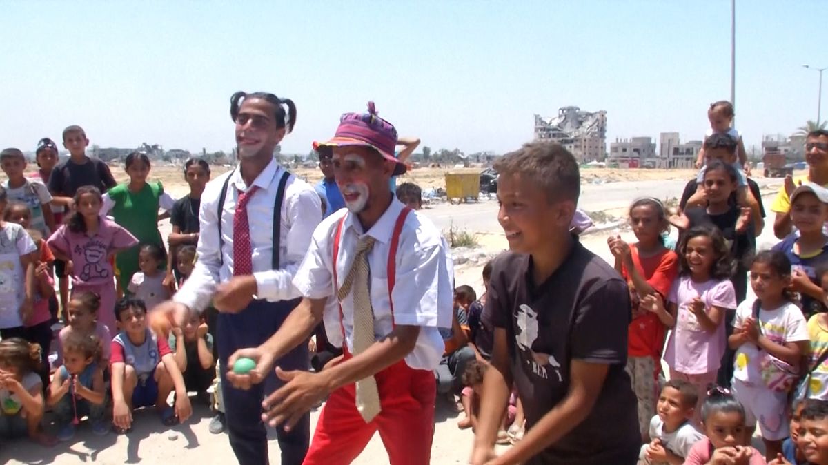 Circus performers bring joy to displaced Gaza children amidst Israel-Hamas war thumbnail