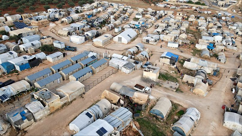 مخيم للنازحين، في معرة مصرين، بالقرب من إدلب، سوريا، الاثنين 27 مايو 2024.