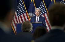Federal Reserve Board Chair Jerome Powell speaking in May