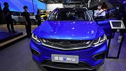 The plug-in hybrid Bingyue ePro from Geely is displayed at the Auto China 2020 show in Beijing on Sunday, Sept. 27, 2020.