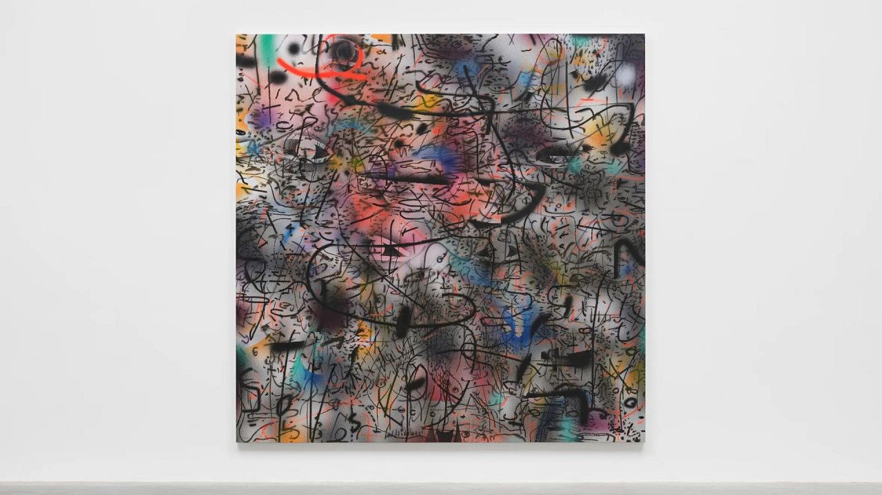 Everywhen by Julie Mehretu  (2021—23), on display at White Cube Gallery in London 