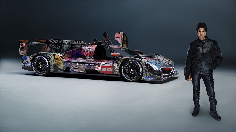 Julie Mehretu and her BMW Art Car