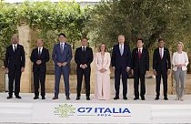 Membros do G7 no primeiro dia da cimeira, no dia 13 de junho 2024.