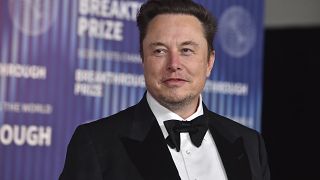 Elon Musk arrives at the tenth Breakthrough Prize Ceremony on Saturday, April 13, 2024, at the Academy Museum of Motion Pictures in Los Angeles.