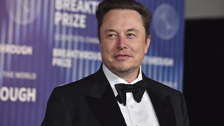Elon Musk arrives at the tenth Breakthrough Prize Ceremony on Saturday, April 13, 2024, at the Academy Museum of Motion Pictures in Los Angeles.