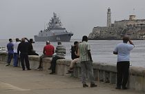 Barco militar ruso en La Habana, Cuba. 