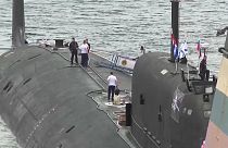 Das  russische Atom-U-Boot "Kazan" in Havanna.