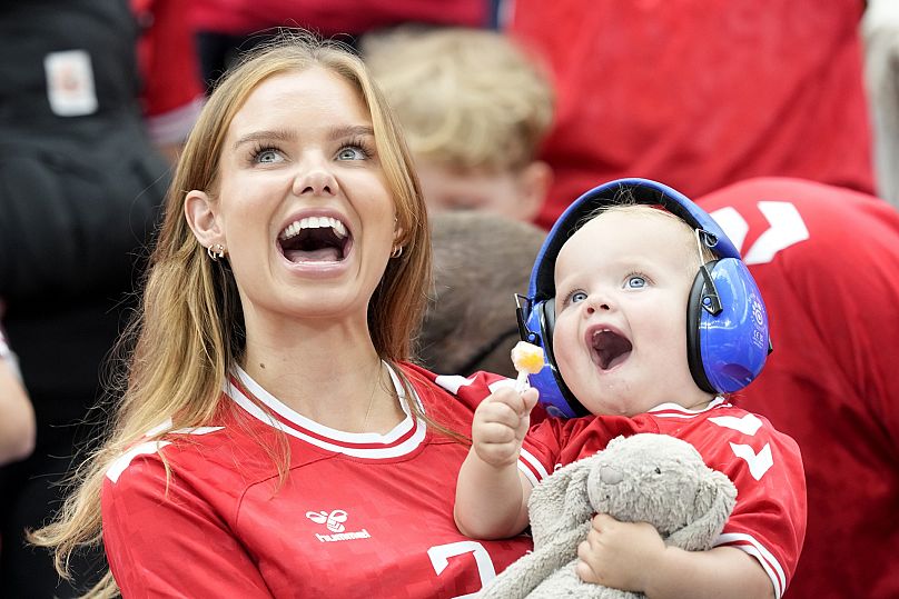 England fans show their joy at the England v Denmark match 