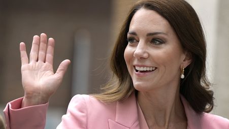 FILE - Britain's Kate, The Princess of Wales, Patron of the Foundling Museum, waves as she arrives to visit the Museum in London, May 25, 2023. 