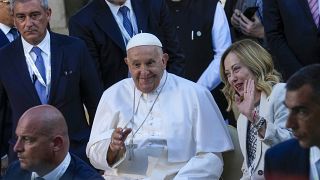 Папа римский Франциск с премьер-министром Италии Джорджей Мелони
