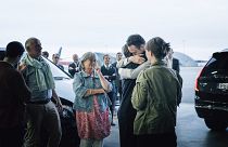 Johan Floderus reunites with his family at Arlanda airport in Stockholm, June 15, 2024
