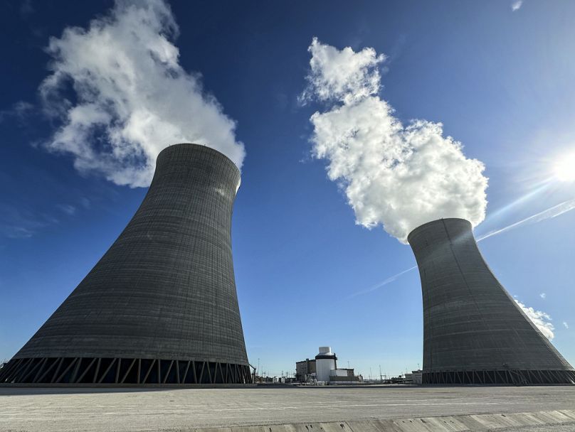 Cooling tower's four, left, and three are seen at the nuclear reactor facility at the Alvin W. Vogtle Electric Generating Plant, Friday, May 31, 2024, in Waynesboro, Ga.
