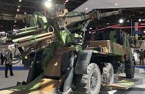 A French artillery piece Caesar is displayed at the Eurosatory land and airland defense and security trade fair in Villepinte, 13 June 2022