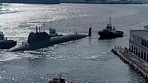 غواصة كازان ومجموعة من السفن الروسية في ميناء هافانا