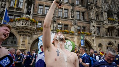 Aficionados escoceses en Múnich con motivo de la Eurocopa.