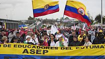 احتجاجات المعلمين في كولومبيا