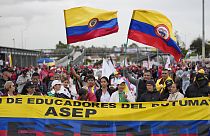 احتجاجات المعلمين في كولومبيا